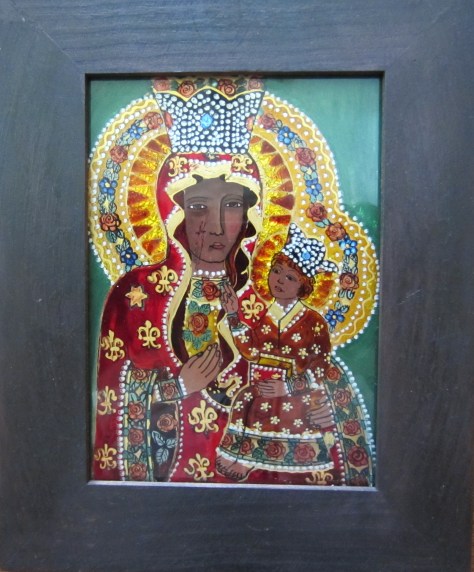 A contemporary rendition of Our Lady of Częstochowa by artist Janina Oleksy-Lew.